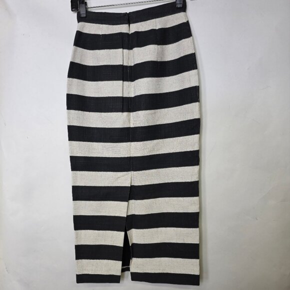 A.L.C. Viscose and Linen blend stripes Midi Skirt - Picture 3 of 8